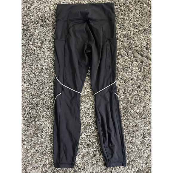 Athleta S Tailwind 7/8 Tight Black Relfective Pockets High Rise Stretch Pants - Picture 8 of 9